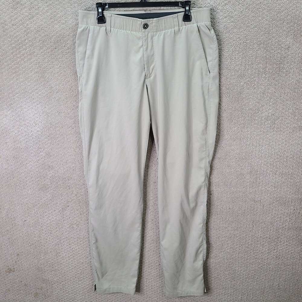 Under Armour Pants Mens 34/34 Tan Chino Tapered Golf Performance Casual Athletic